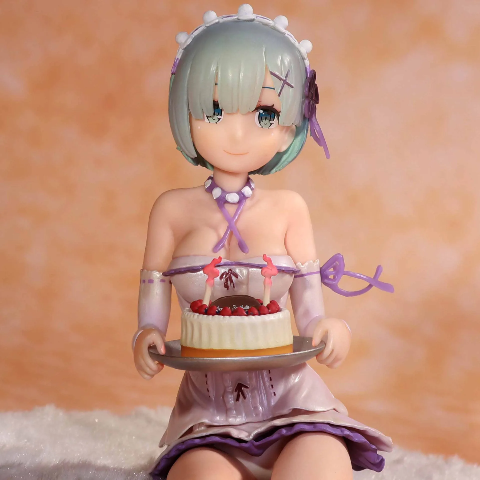 Re:Zero Anime Sentado Modelo Toy com Base, Action Figure, Bolo de Aniversário, Modelo Sentado, Presente, Hajimeru, Isekai Seikatsu, Rem, 13cm