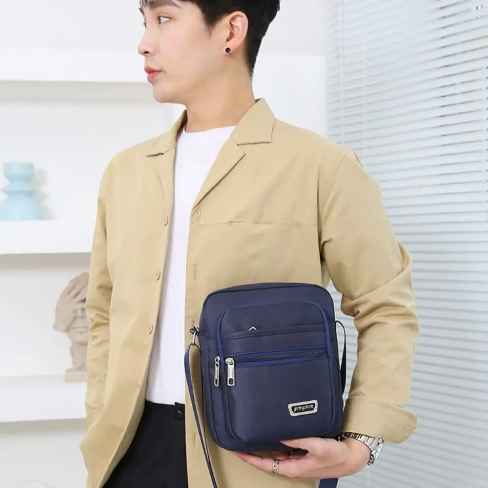 Male Nylon Shoulder Bags Man Handbags Crossbody Bags Boy Messenger Bags for Travel Casual Large Satchel Grey