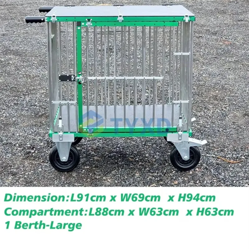 Portable Large Pet Show Trolley Cart Aluminum Foldable Dog Grooming Arm Button Closure Stylish Animal Pattern