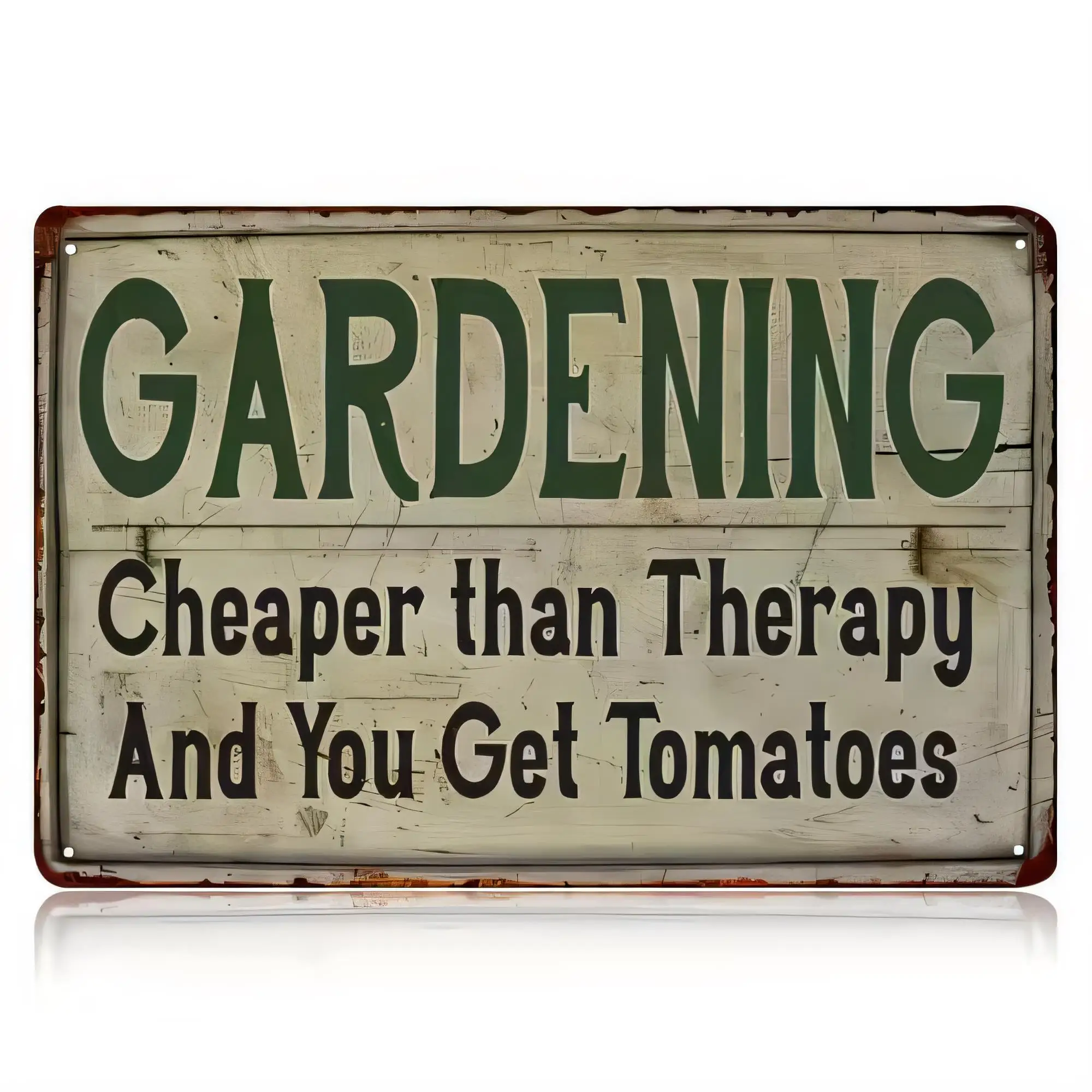 Tin Sign Gardening Cheaper than Therapy And You Get Tomatoes Vintage Metal Wall Art Farmhouse Rustic Decor for Garden Shed Pa