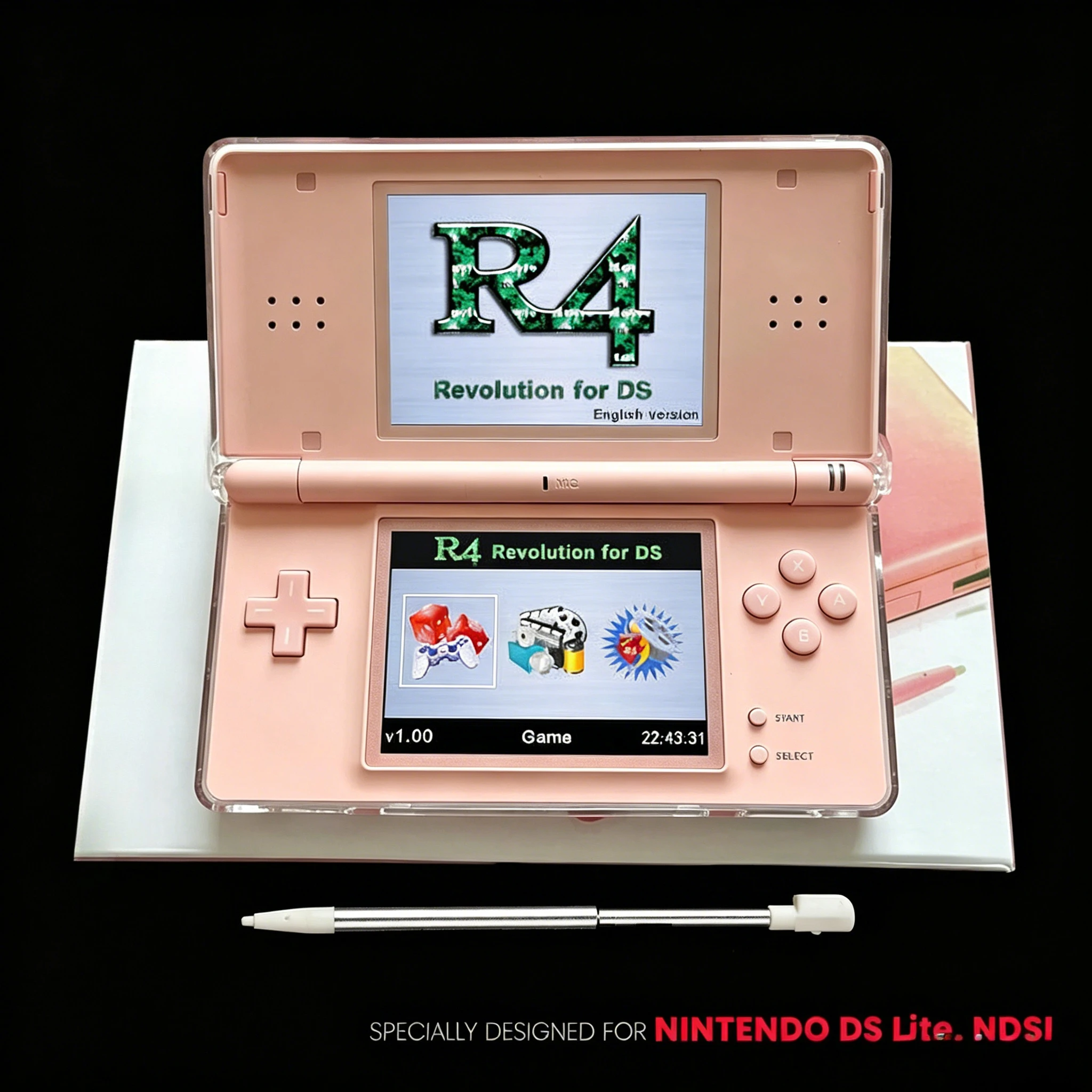 Crystal Hard Protective Case Shockproof Clear Shell for NDS Lite Console Stylus Pen, Anti-scratch Full Protection Game Accessory