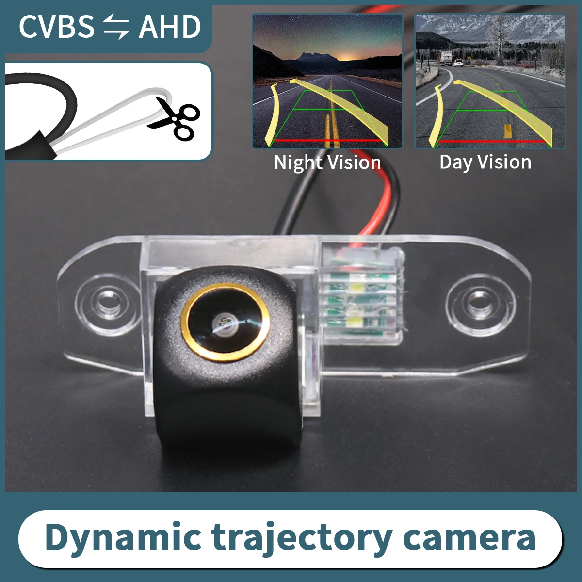 AHD Dynamic Trajectory Car Rear View Reverse Camera For Volvo S40 S60 S80 XC90 XC60 V60 Night Vision Waterproof