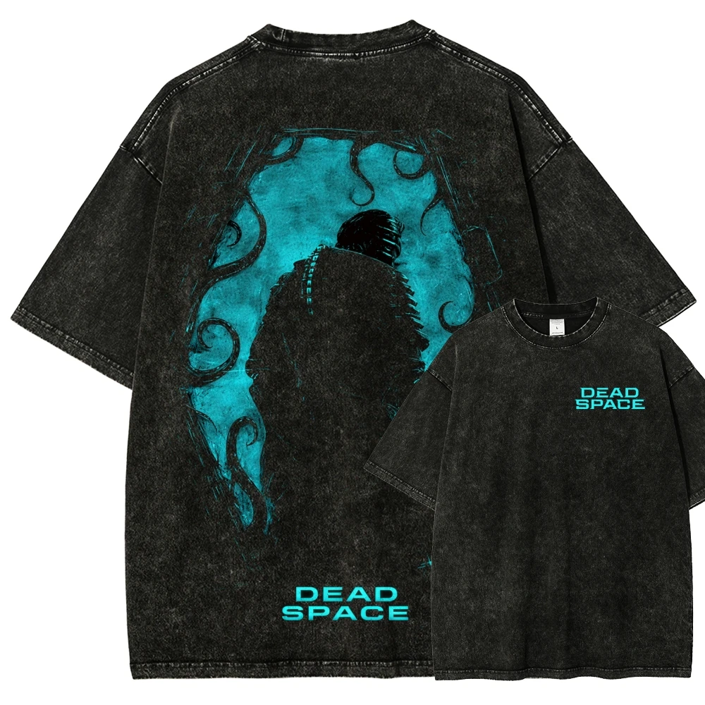 Dead Space Game T-Shirt Vintage Washed Y2K Ästhetik Unisex Oversized Kurzarm Sommer Baumwolle Retro Streetwear 2026 Heißer Verkauf – Detail 4
