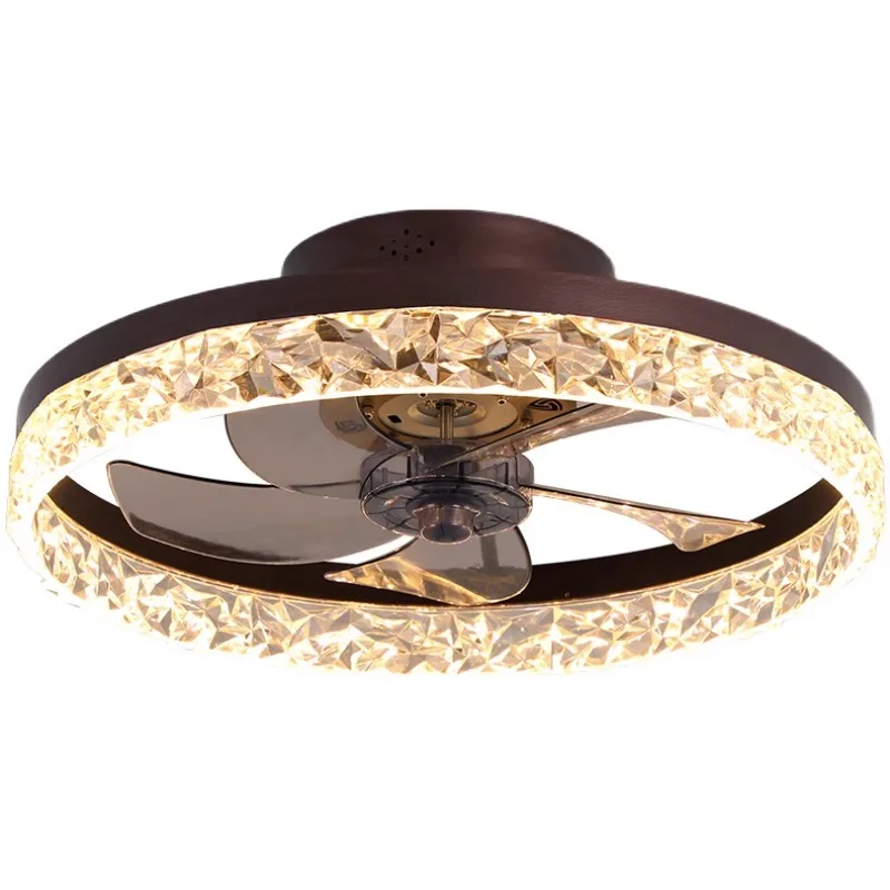 Modern Simple Bedroom Living Room Style LED Dimming Ceiling Fan Light  AC Motor with Remote Ceiling Fan Light