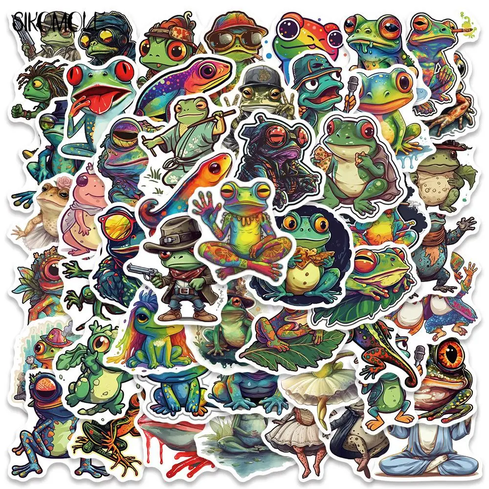 10/30/50PCS Peace Colorful Frog Cute Cartoon Stickers Kawaii Suitcase DIY Skateboard Laptop Luggage Bike Graffiti Sticker Decals