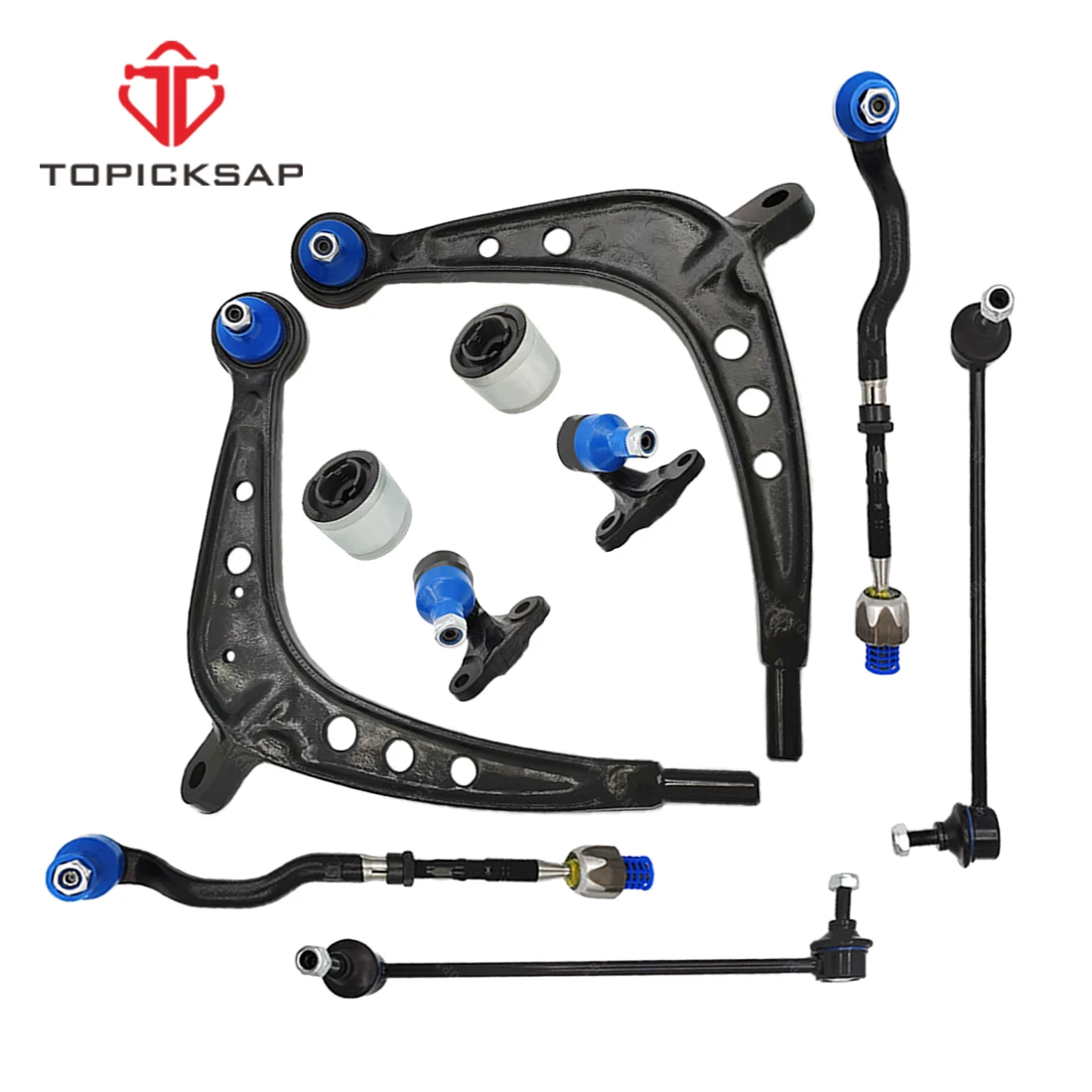 TOPICKSAP 10pcs Front Lower Control Arm Ball Joints Tie Rods Kit for BMW 3 Series E46 325xi 330xi 2001 2002 2003 2004 2005