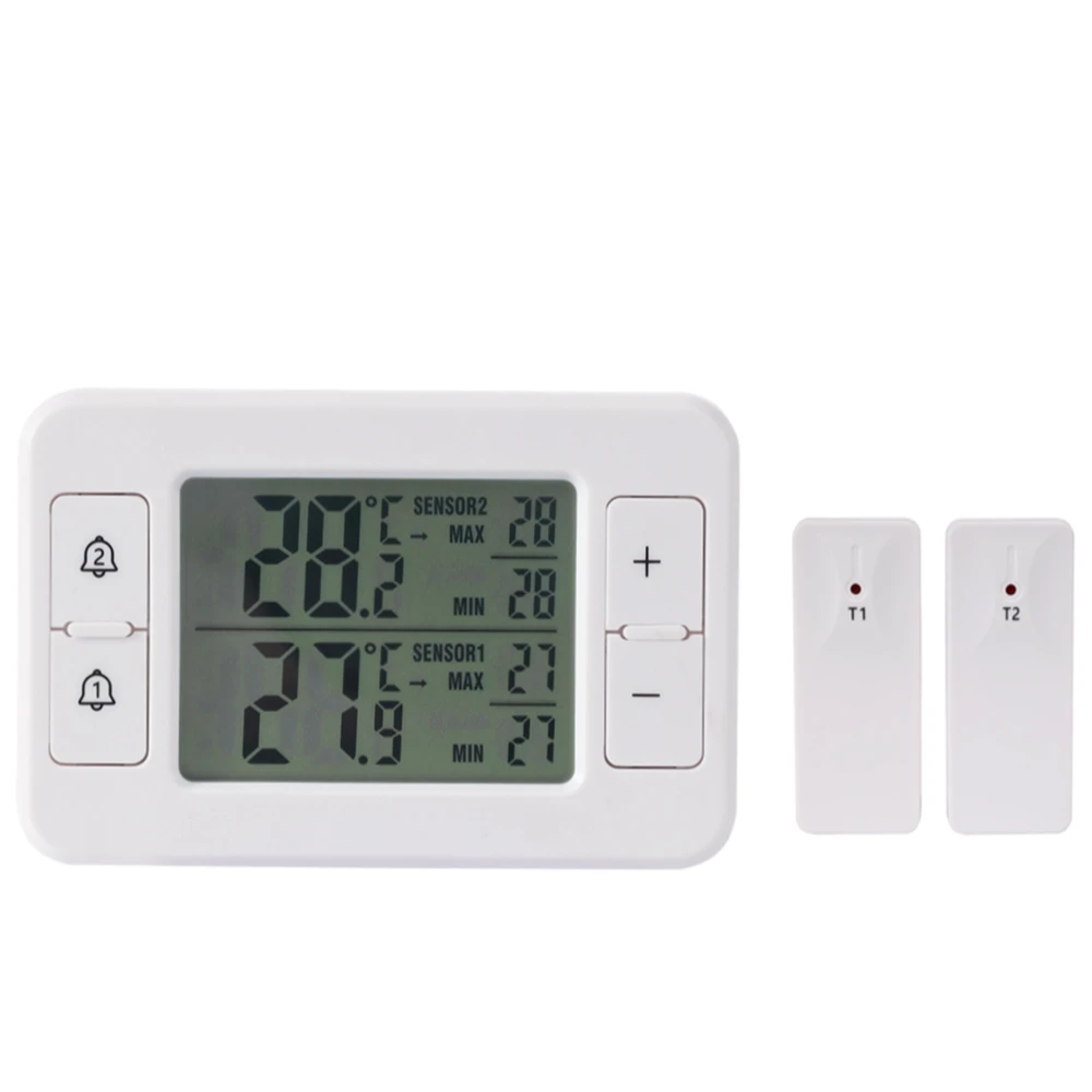 

2in1 Wireless Electronic Thermometer High Accuracy Refrigerator Freezer Temperature Monitor Temperature Sensor Alarm -40℃~60℃