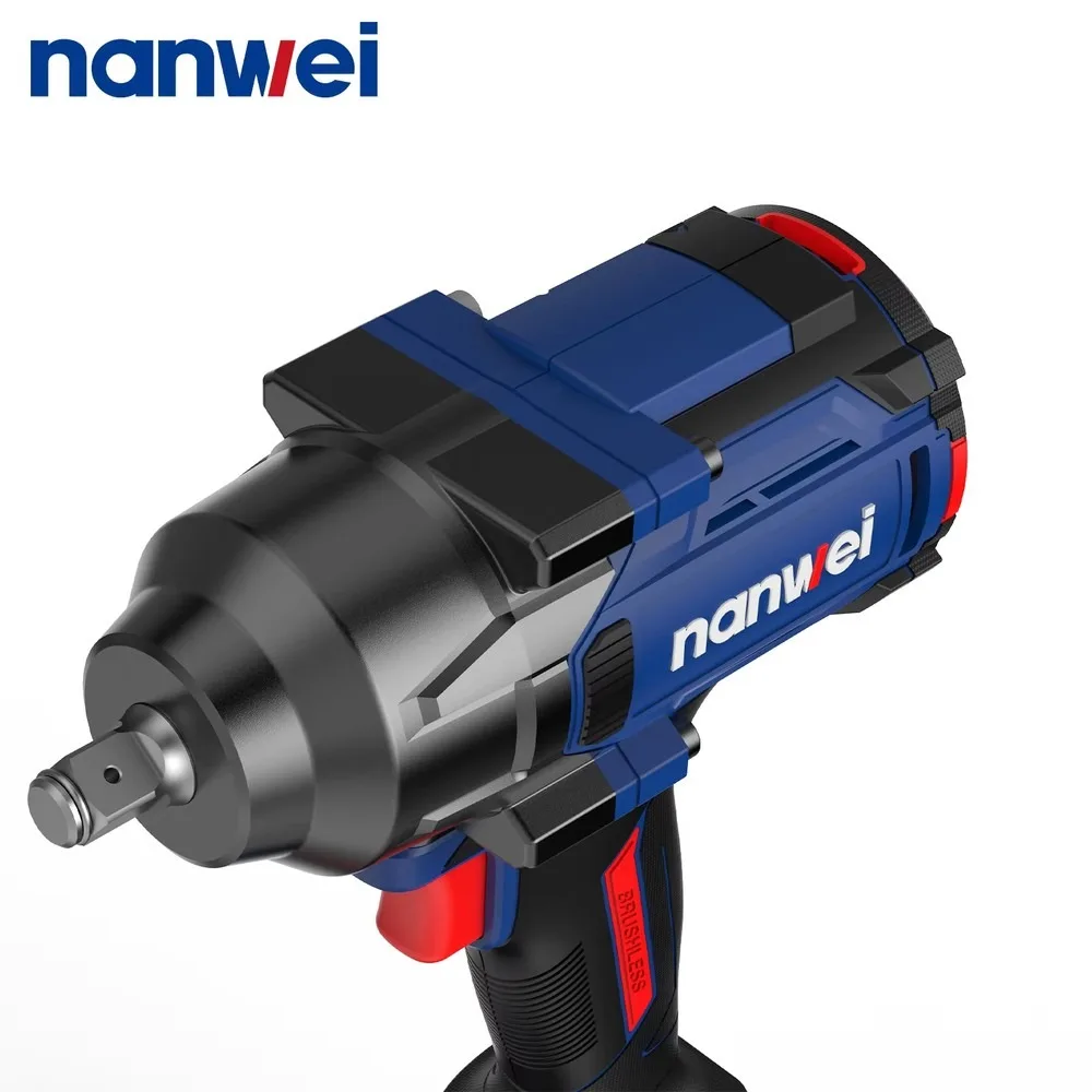 800N Cordless Impact Wrench 20V Brushless Electric Drill with LED Light for Auto Repair Industrial Use