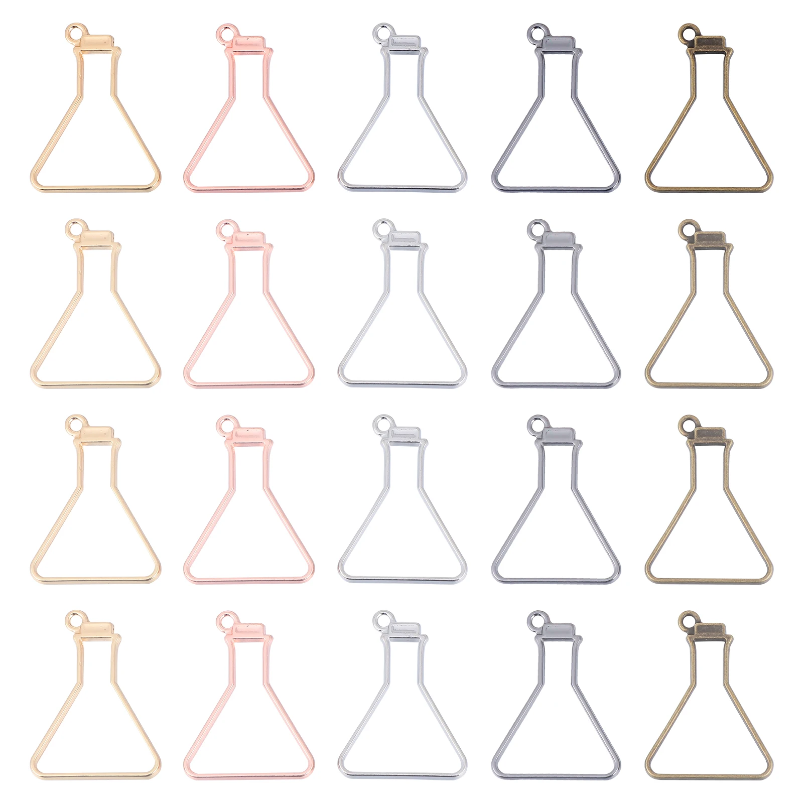 

50pcs Resin Open Bezels Alloy Drift Bottle Frames for DIY Jewelry Charms Open Bezels Pendants Accessories Projects