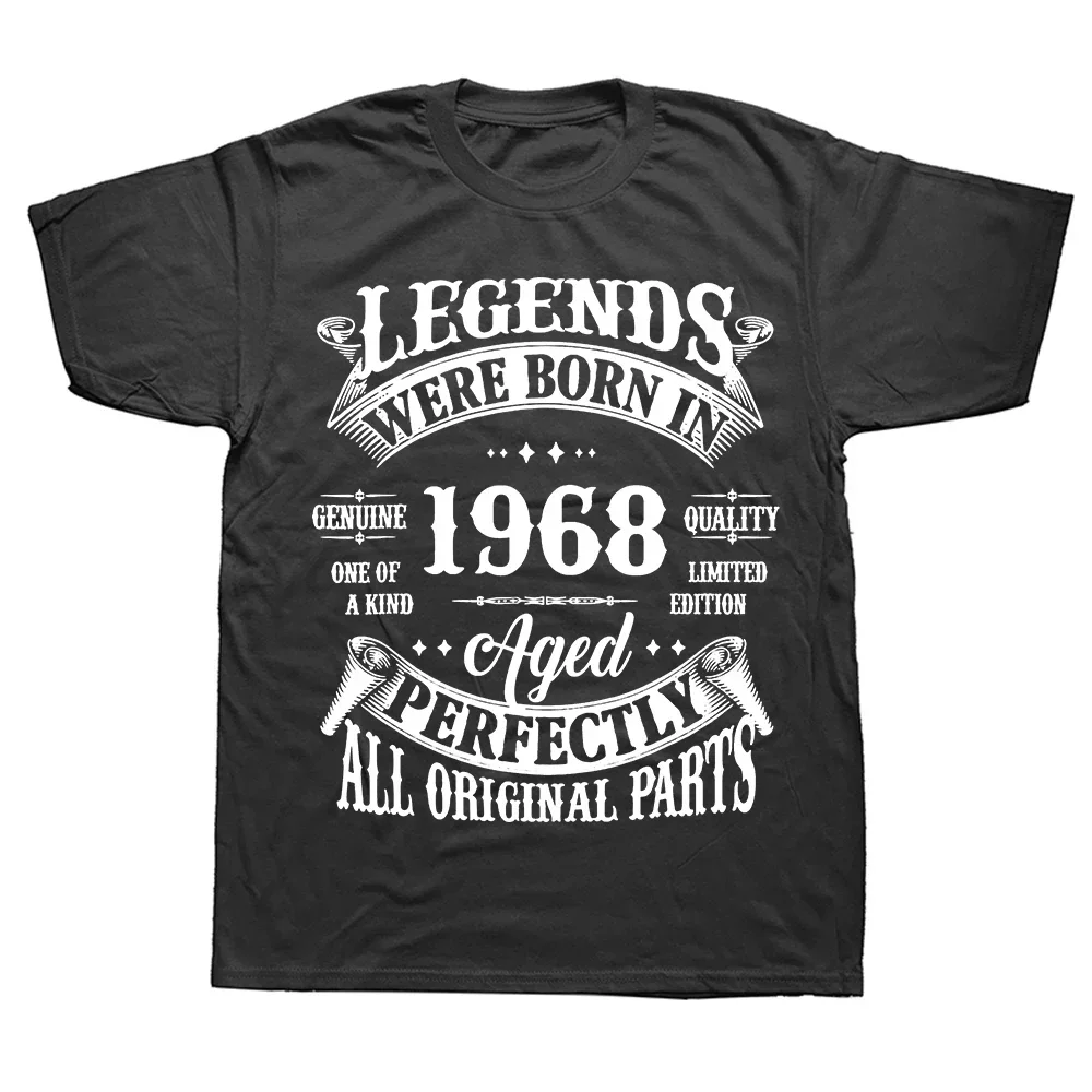 

56th Birthday Tee 56 Years Old Vintage Legends Born In 1968 T Shirts Summer Graph Cotton Streetwear Short Sve T-shirt Men