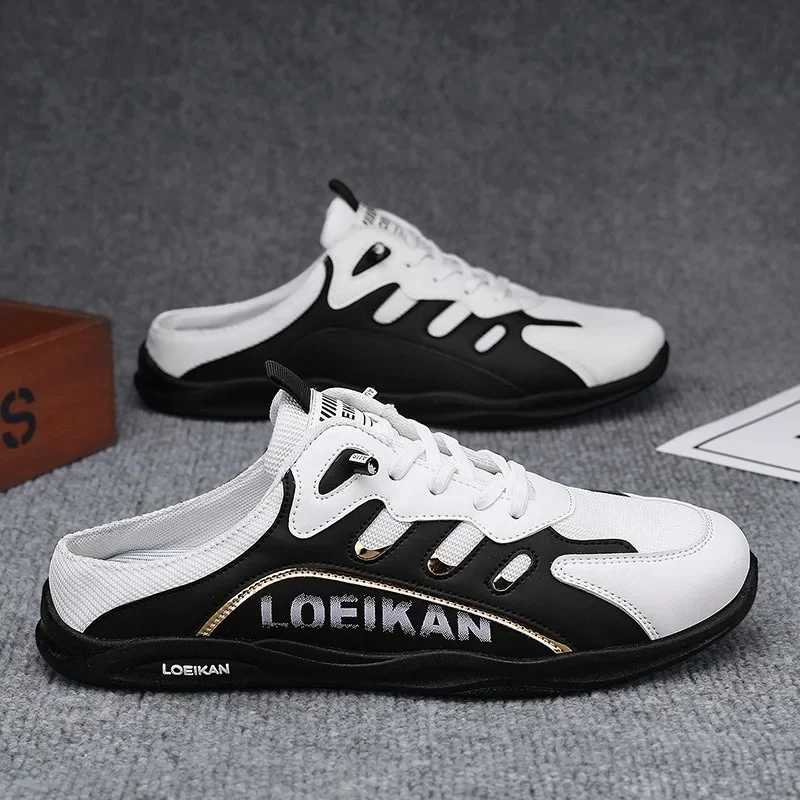 

Size 48 Men Shoes Mesh Breathable Half Slippers for Men Trend Soft-soled Light Casual Shoes for Men Fashion Comfort Man Sneakers