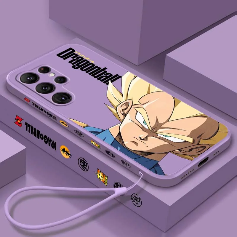 

Dragon Ball Son Goku Cool Phone Case For Samsung Galaxy S25 S24 S23 S22 S21 S20 Ultra Plus FE 5G Liquid Left Rope Cover
