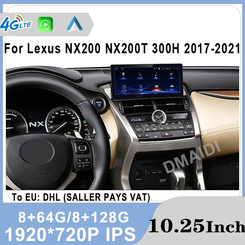 Multimedia Player For Lexus NX NX200 NX200T 300h 2014-2021 Android 12 8+128G Car Radio CarPlay Autoradio Stereo GPS Navigation