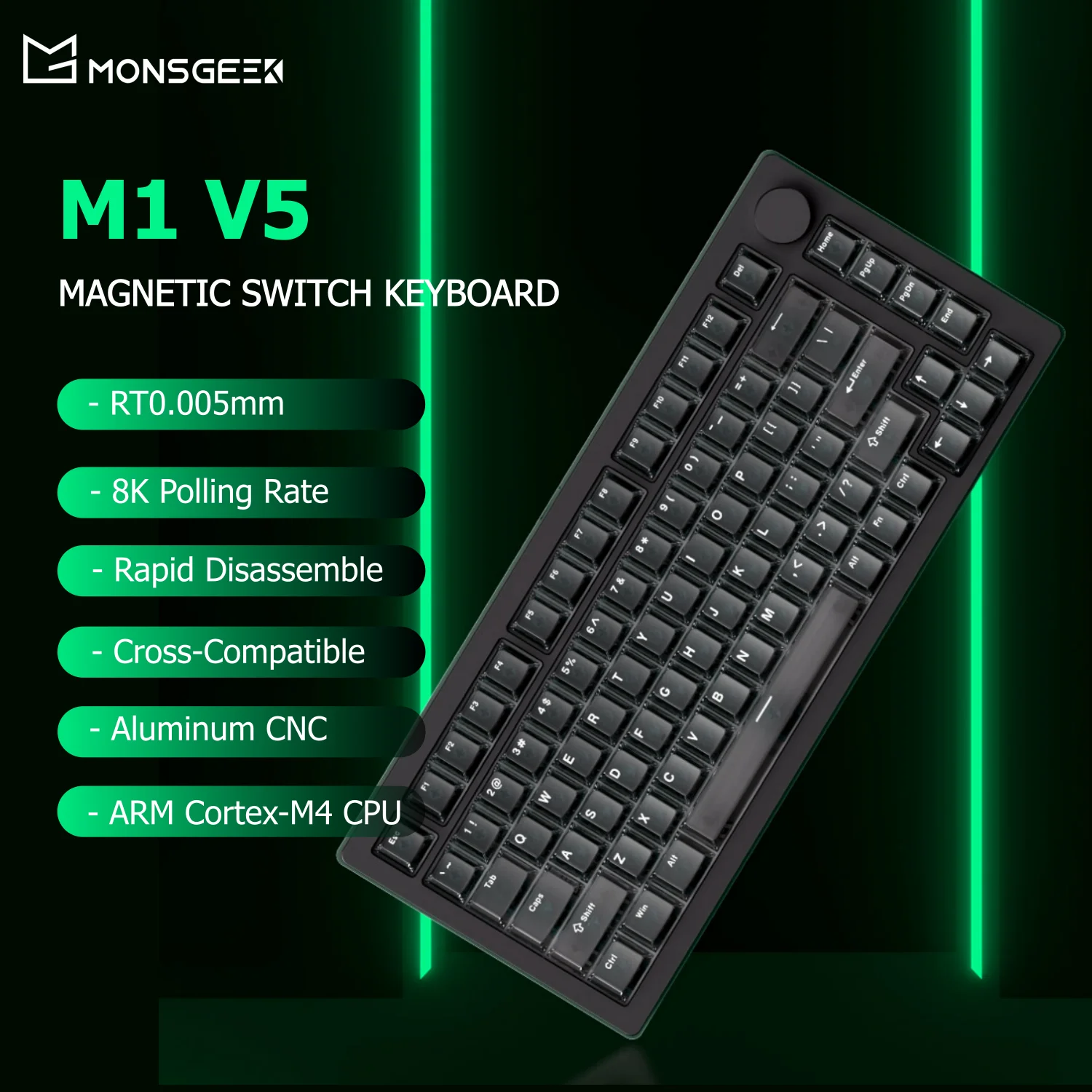Akko MONSGEEK M1 V5 HE Magnetic Switch Keyboard 75% Rapid Trigger RT0.005mm 8K Polling Rate RGB Aluminum Gaming Keyboard Gasket
