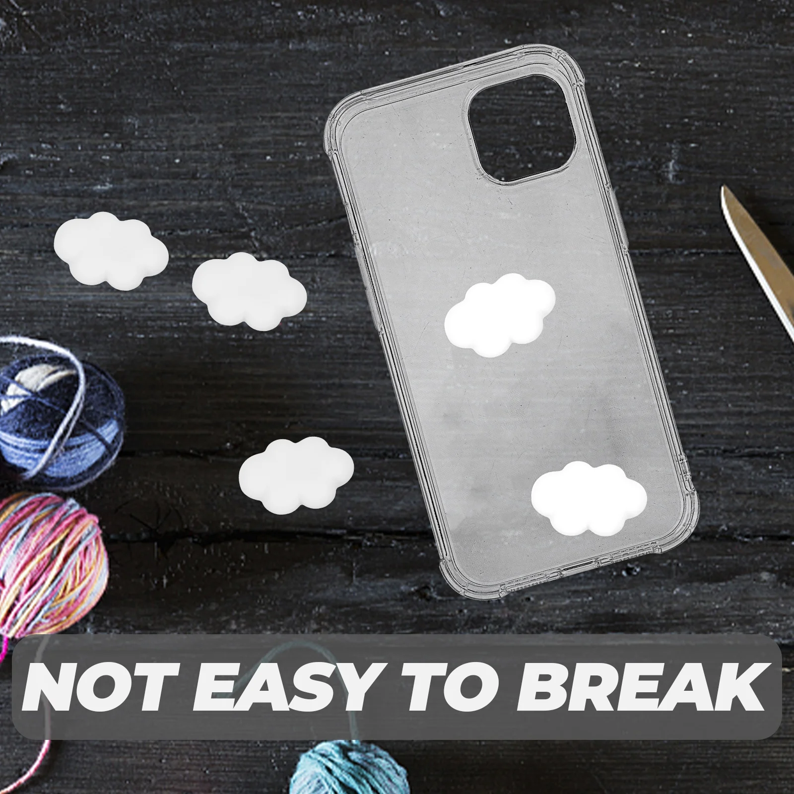 

100pcs Resin Clouds Diy For Cellphone Pencil Case Handmade Material White Lightweight Durable Chic Decor Ornament Gift Handmade