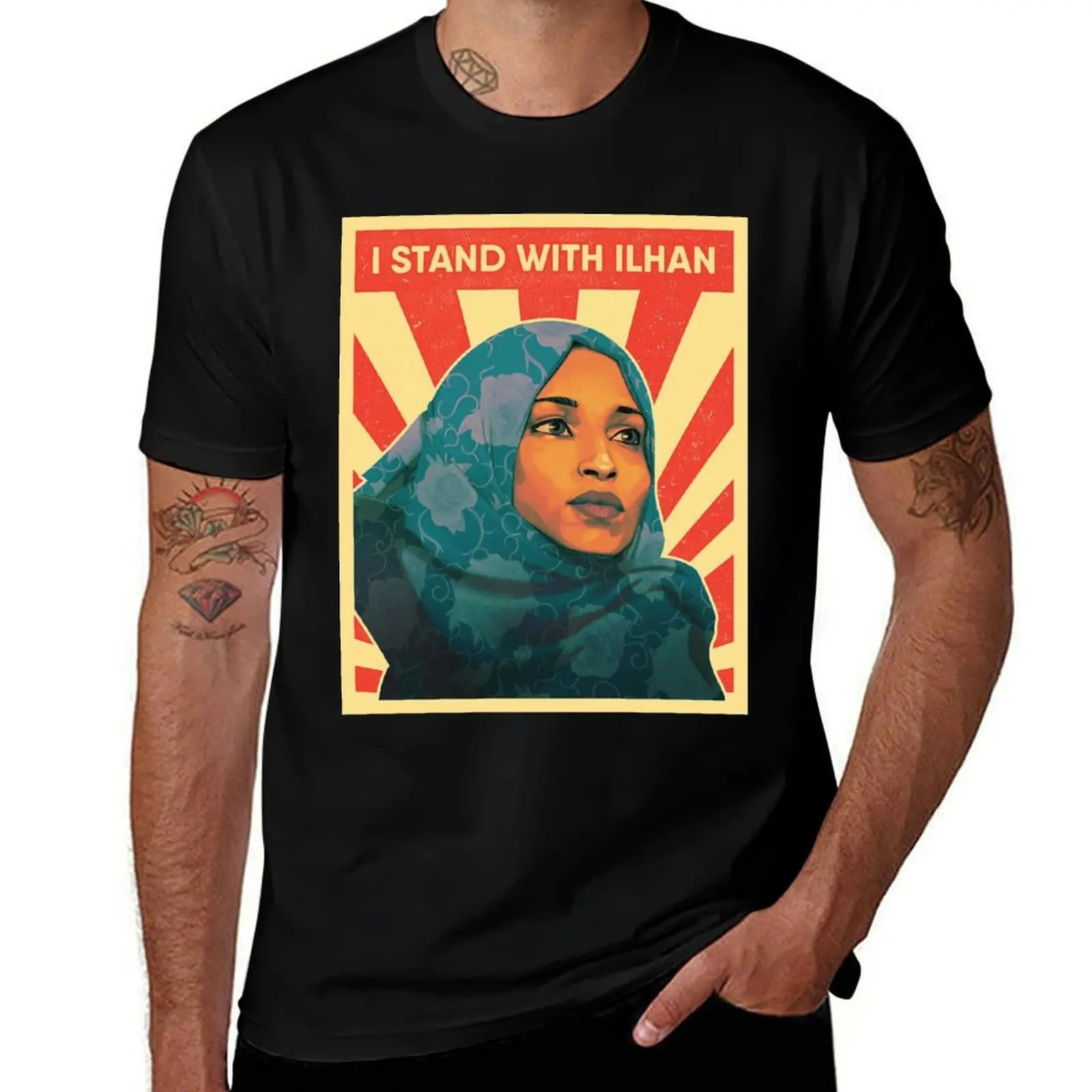 I Stand With Ilhan T-Shirt Summer Fashion Casual Tee Shirt T-Shirt