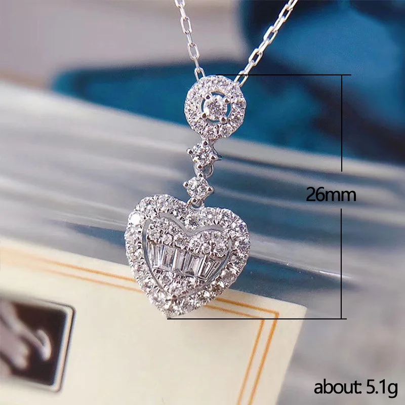 Naszyjnik Huitan Exquisite Love z kamieniem CZ dla kobiet, idealny na imprezę, rocznicę, urodziny, elegancki naszyjnik, biżuteria. — zdjęcie 7