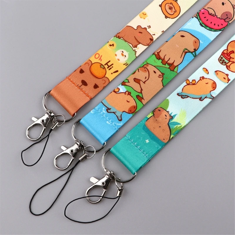 

Beautiful Neck Strap Badge Card Holder with Strap Capybara Lanyard with Keychain for Women Teacher Nurse Doctor Student
