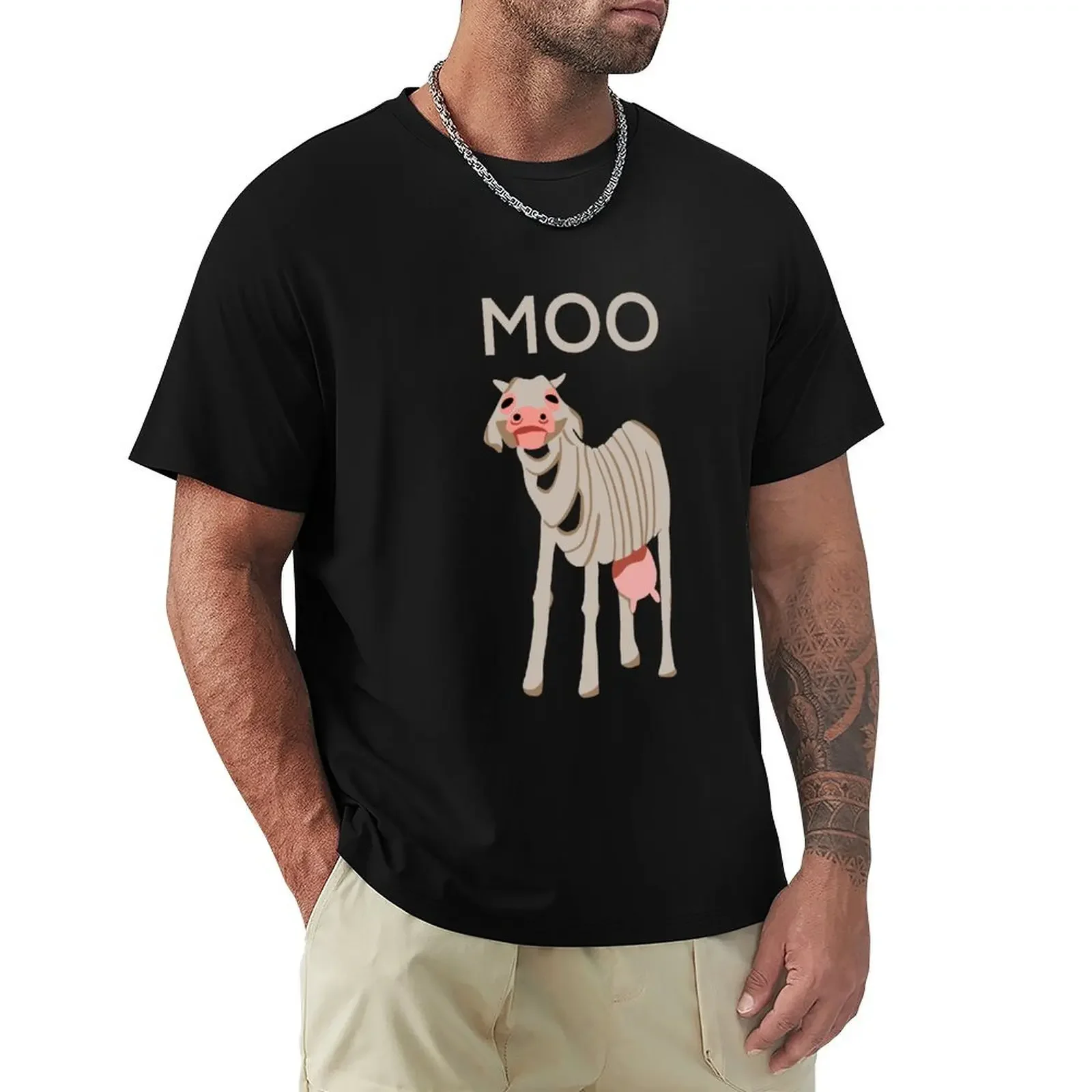 Milky White - Moo T-shirt anime clothes cute tops men clothing