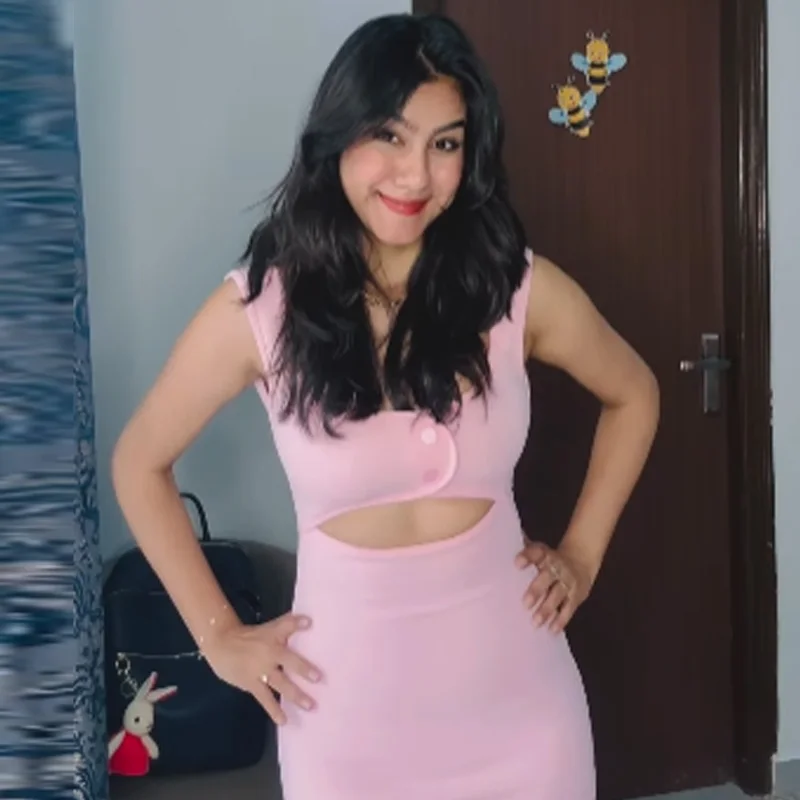 HXAO Women's Pink Slip Dress Summer 2025 Sexy Bodycon Cut Out Short Dresses Corset Sleeveless Backless Dress Vacation Vestidos