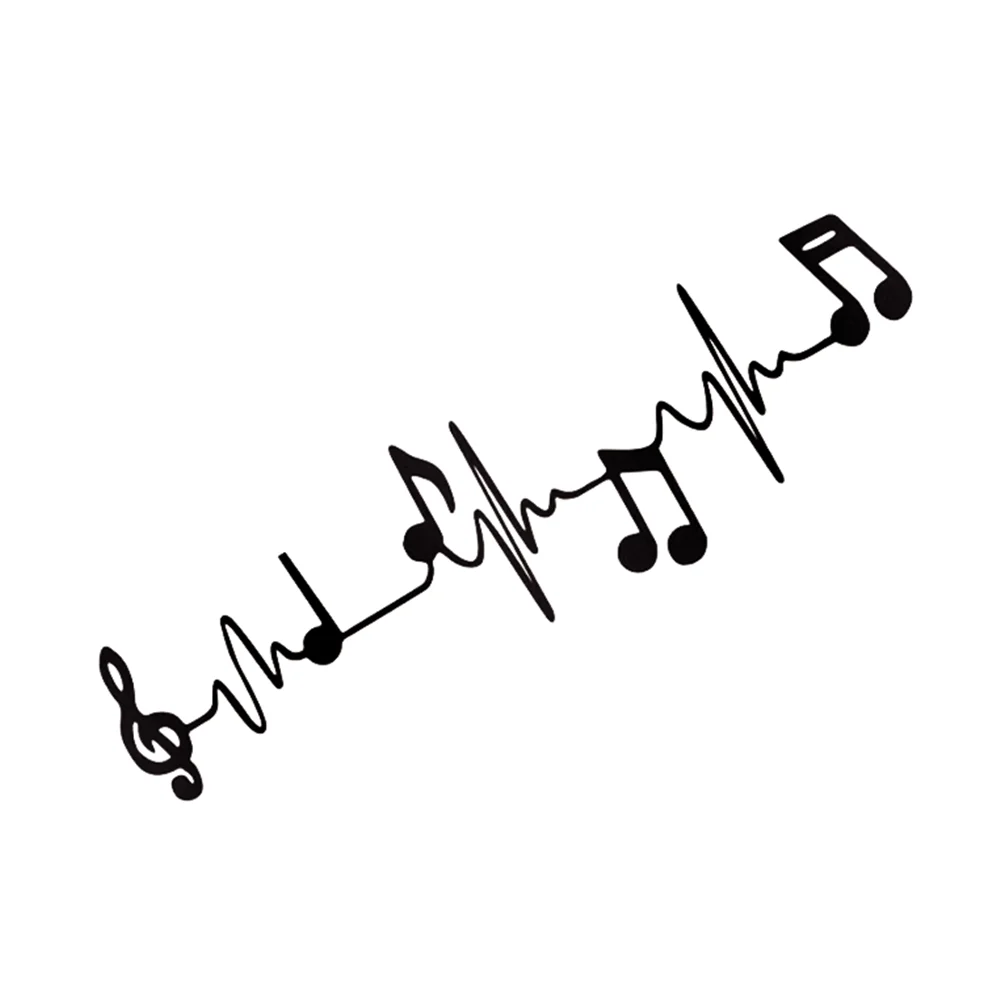 Music Note Heartbeat Treble Clef Graphic Car Sticker Vinyl Decal Resistant Decor For Truck Window Vehicle Exterior Accessories