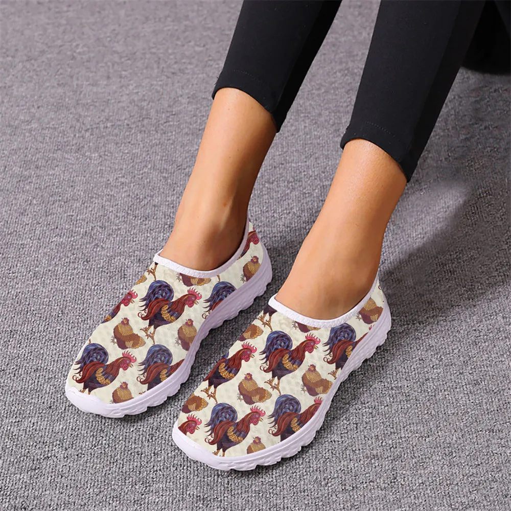 Hot Sales Sunflower Cock Pattern Ladies Spring Autumn Walking Shoes Dirt Resistant Non-slip Soft Sneakers Personalized Design