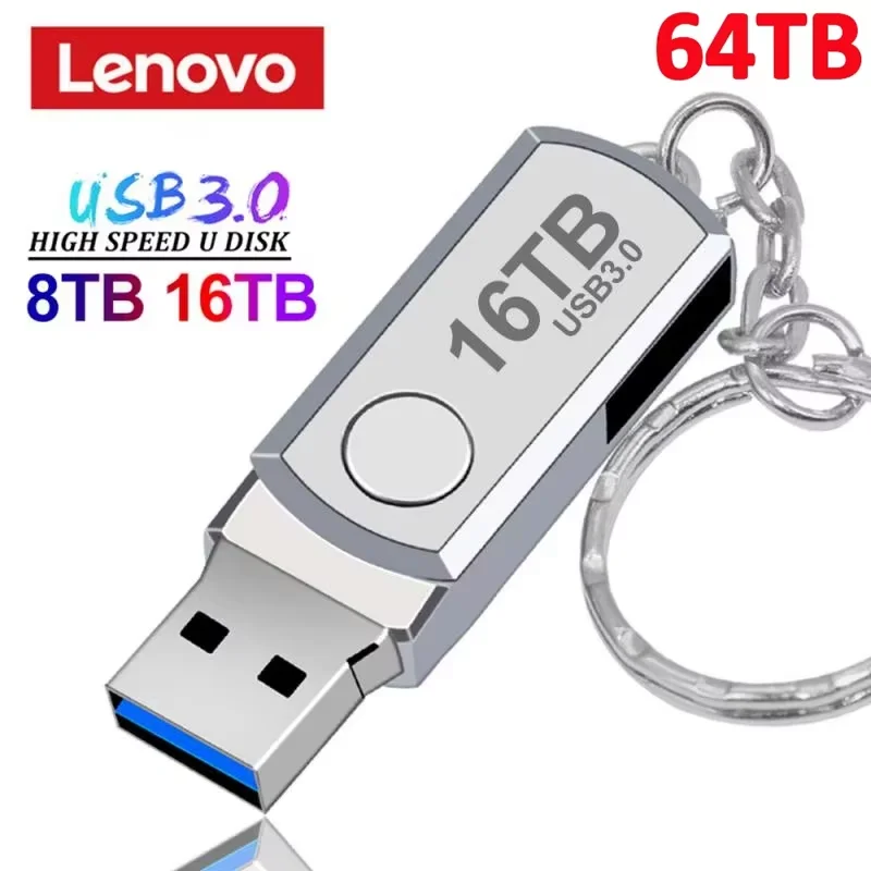 Unidad Flash USB 3,1 Original Lenovo, unidad de transferencia de alta velocidad de 64TB, dispositivos de almacenamiento impermeables de gran capacidad de 2TB, ordenador