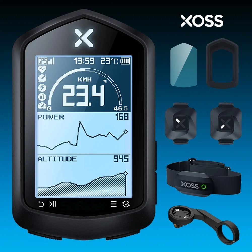 XOSS NAV 2.4 Inch GPS Bike Computer Cycling Bicycle Sensors Heart Rate Monitor ANT+ route navigation for MTB Road