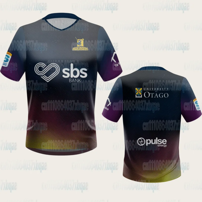 Atmungsaktives, schnelltrocknendes T-Shirt im Familienstil für Neuseeland-Highlanders-Rugby-Fans, kurzärmeliges Sport-Outdoor-Oberteil mit 3D-Druck – Detail 7