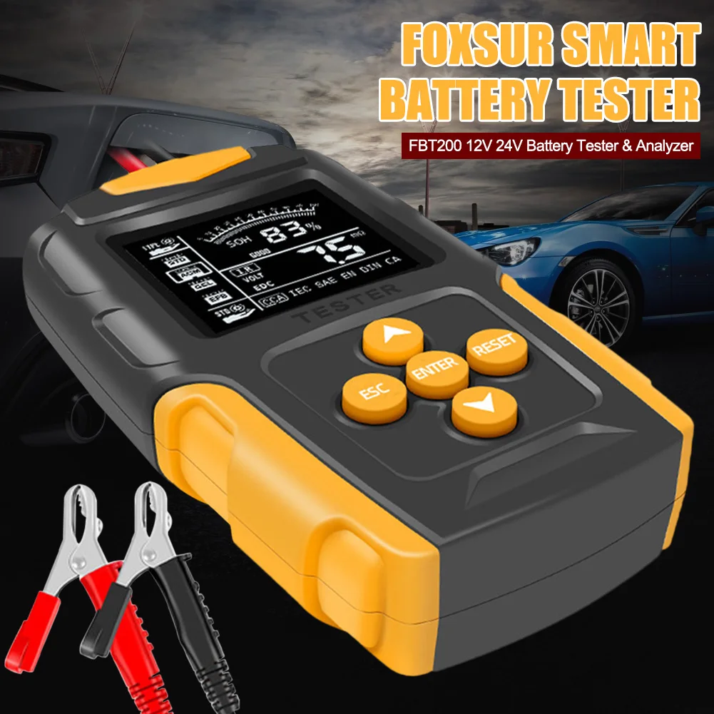 Car Battery Tester Battery Analyzer 12V/24V CCA 3Ah-200Ah Volts Battery Tester For The Car Quick Cranking Charging Diagnostic