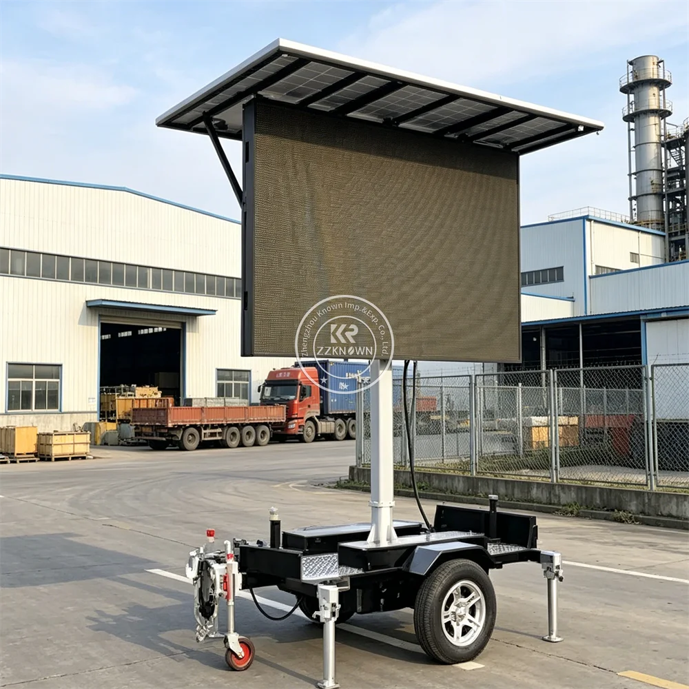 Mobile Solar LED Billboard Trailer Outdoor Advertising Screen Truck Digital Display Trailer With Remote Control System