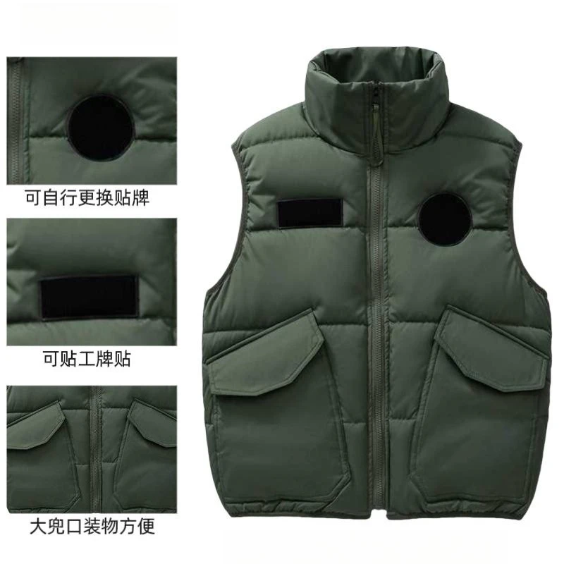 صدرية رجالية غير رسمية بدون أكمام موضة الجانبين جيب كبير ملابس خارجية سترات دافئة زمم سترة معاطف الخريف الشتاء سترة