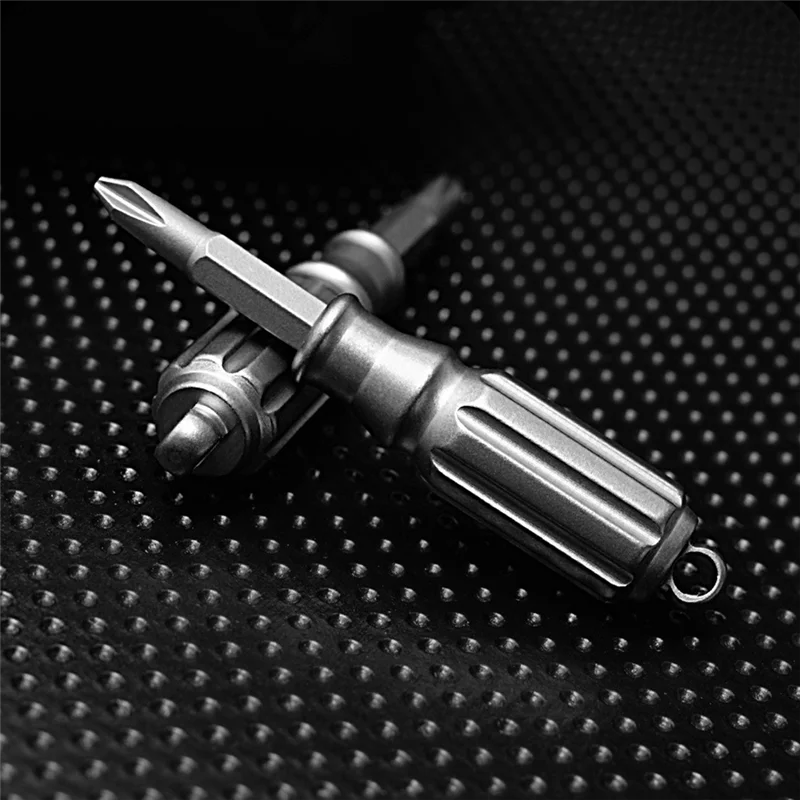 ABHU Titanium Mini Screwdriver Keychain-Portable&Magnetic Mini Screwdriver,Perfect For On-The-Go Applications And Quick Fixes