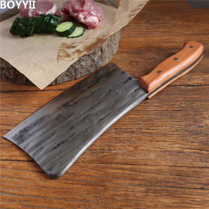 1 KG Chopping Knife 6mm Thickened Handmade Forged Kitchen Bone Knife Butcher Durable Hard Blade Chopper Kitchen Knife Cleaver view 5