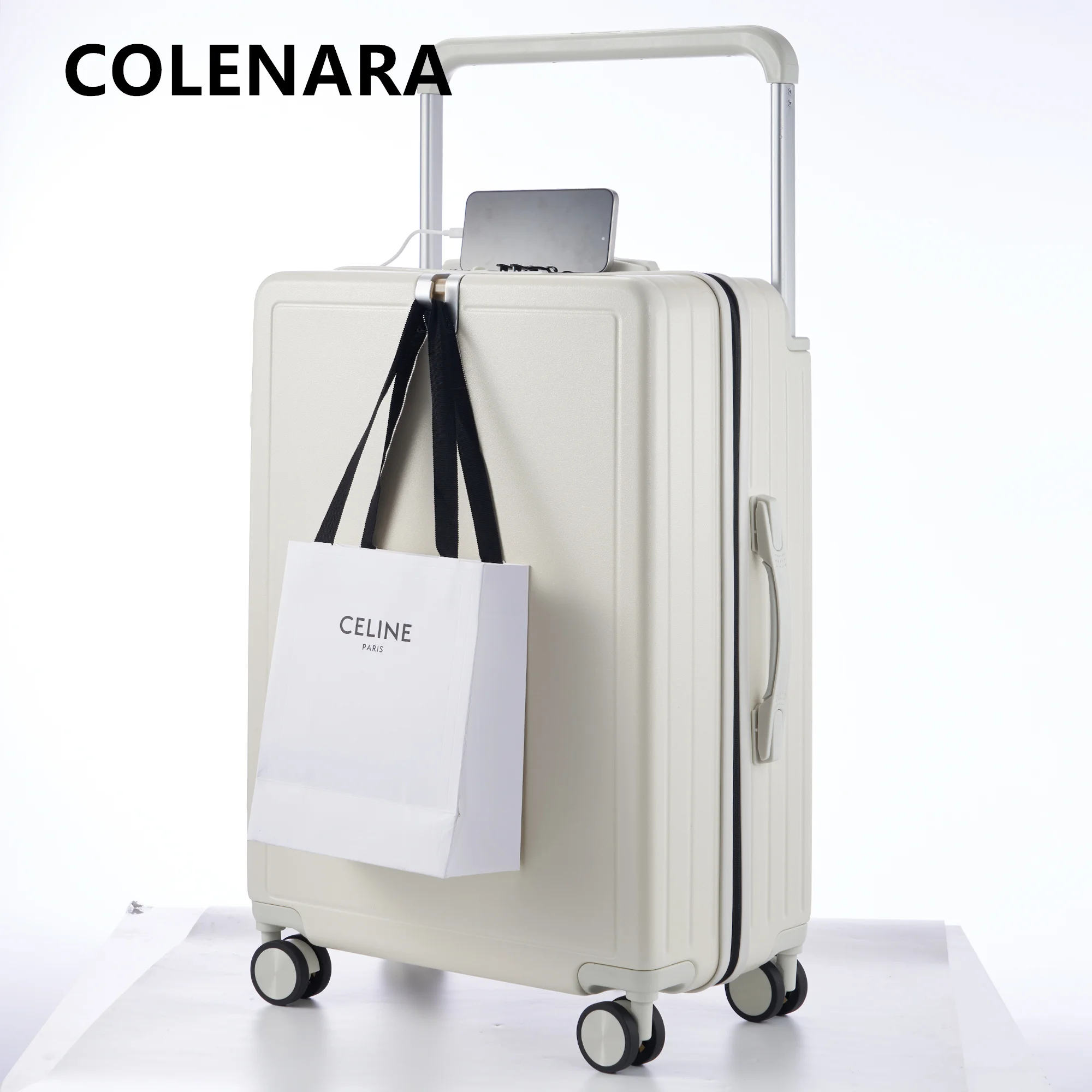 COLENARA حمل الأمتعة السفر 20 "22" 24 "26" 28 بوصة سعة كبيرة حقيبة تروللي بعجلات للرجال ABS + PC الصعود حقيبة المرأة #4