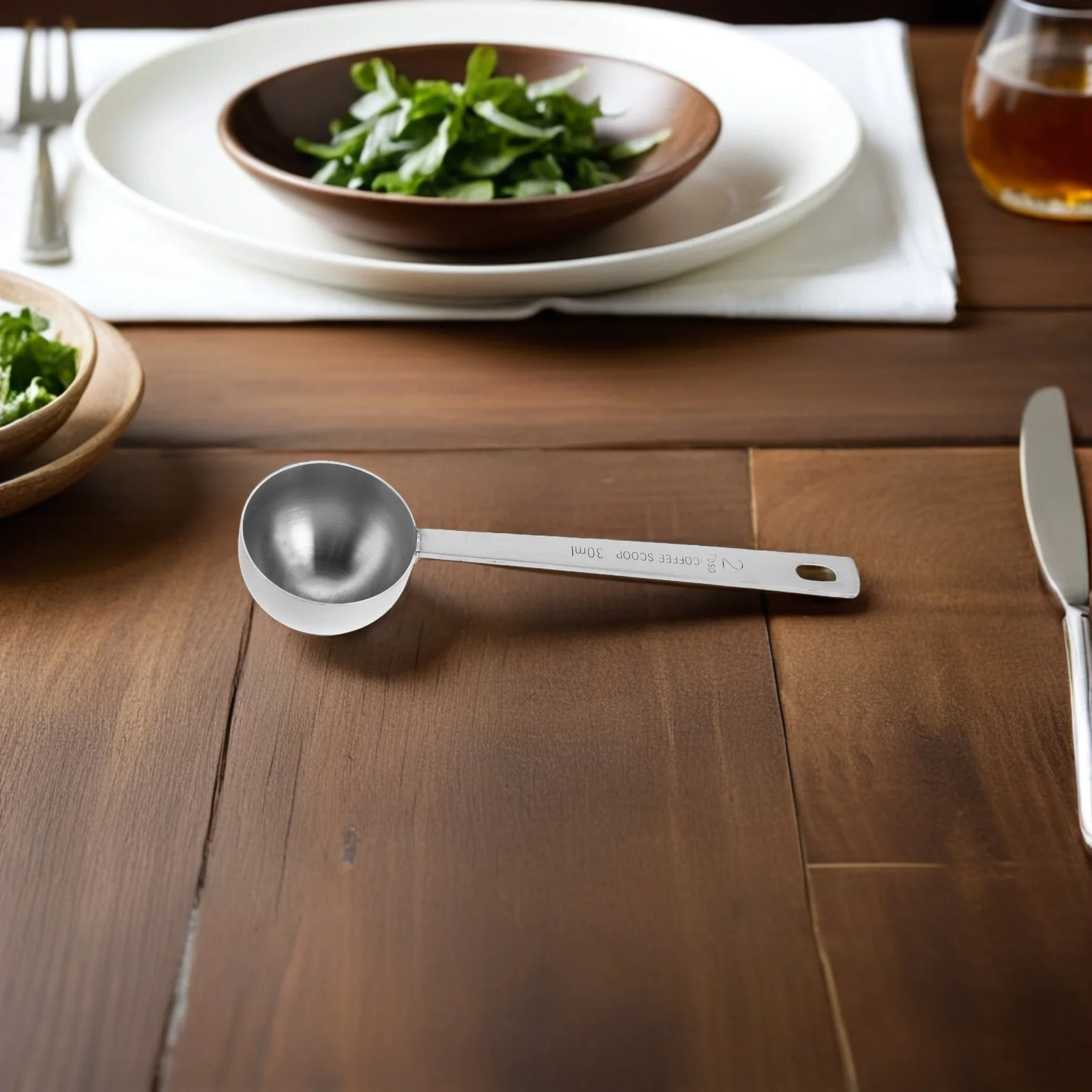 

2Pcs Stainless Steel Coffee Measuring Scoop 30ml Graduated Spoon for Baking Protein Powder Flour Tea Spices Coffee Tablespoon