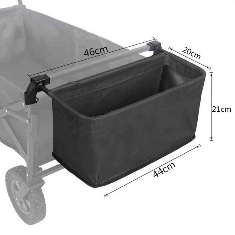 1 PCS Wagon Cart Tail Bag Beach Wagon Cart Accessories Oxford Cloth+Metal Portable Hand Push Pull Cart Basket Wagon Storage Bag