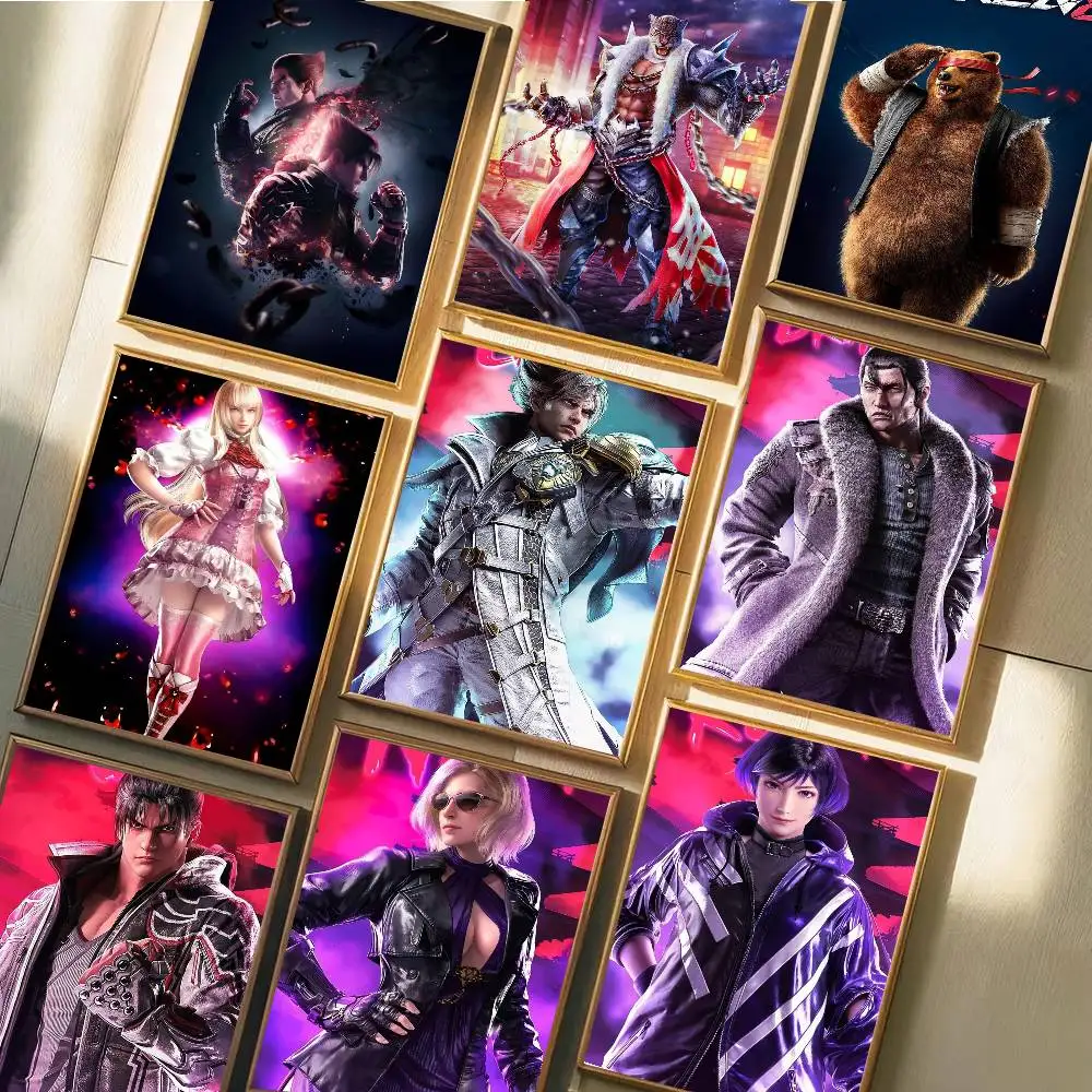 Game Tekken 8 Poster Self-adhesive Art Waterproof Paper Sticker Coffee House Bar Room Wall Decor