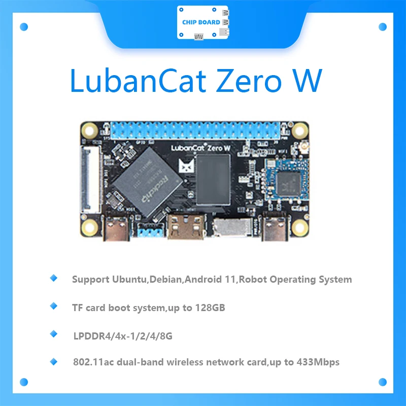 LubanCat Zero W development board RK3566 Artificial Intelligence for Image Processing With dual-band WIFI+BT4.2