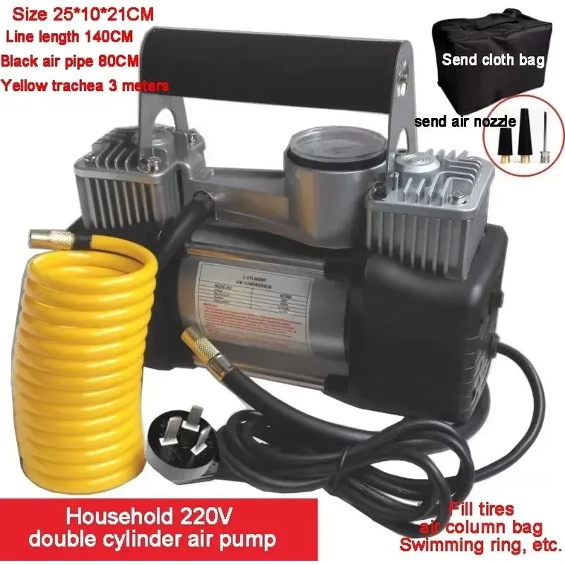 2026 Latest Portable 12V 220V Air Compressor for Car Motorcycle Bike Tyre Inflator Electric Vehicle Air Pump Compact Auto
