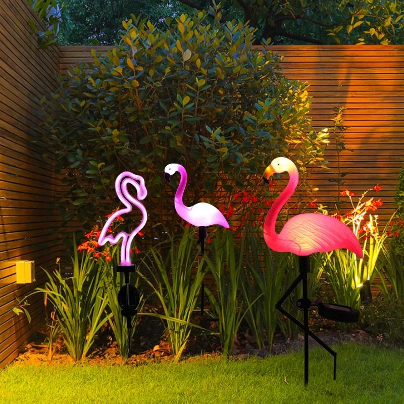 

Solar Flamingo Light LED Outdoor Courtyard Lamp Garden Light Waterproof Stake Light Pathway Decor Solar Patio Ground Lantern