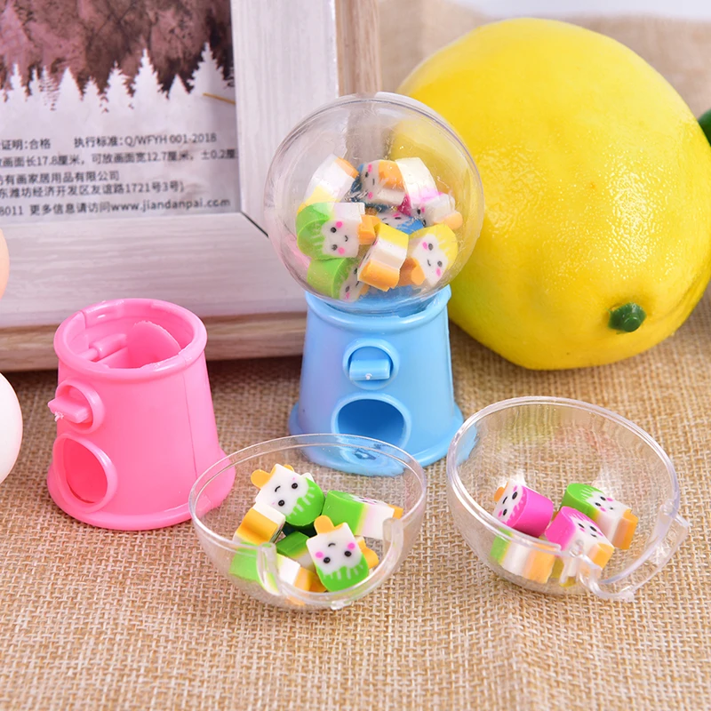 1Set Mini  Twisted Egg Erasers Cute Gashapon Machine Erasers for Kids Kawaii Stationery Correction Tool Office Supplies