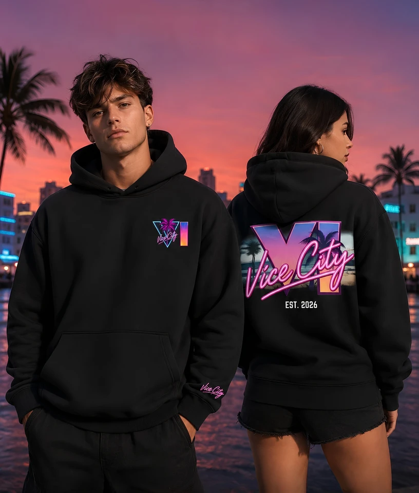 Grand Theft Auto V Hoodie - Sin City Game Graphic - Men's/Women's Gender-Neutral Game Top Coat