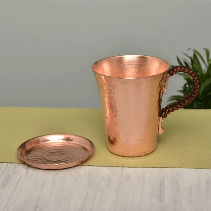 

350ML Handmade Pure Copper Beer Coffee Mugs Hammered Moscow Mule Cup Drinkware