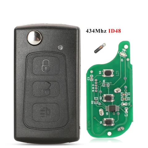 Jingyuqin Gernuine запчасти 434 МГц ID48 флип-ключ для Great Wall Haval Hover H3 H5 3 кнопки Оригинальные заводские ключи Fob