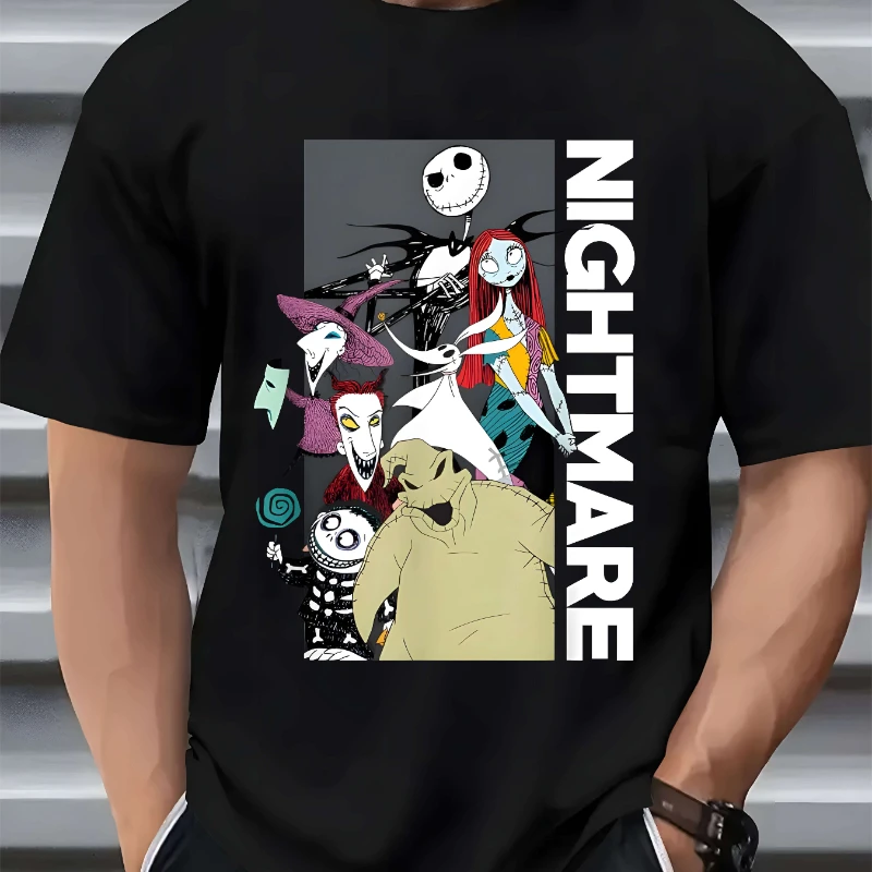 

Летняя мужская футболка с принтом Disney «Кошмар перед Рождеством» — Рождественская футболка Джека Скеллингтона и Салли