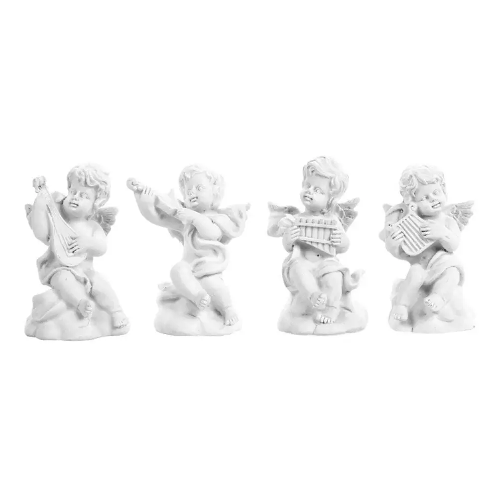 

4Pcs Plaster Statue Resin Cupids Compact Size for Sketch Drawing School Atelier Desktop Decoration Home Office Art Supplies