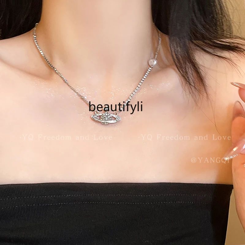 

New Zircon Pearl Necklace Light Luxury Minority High Sense Necklace Fashion Temperament Clavicle Chain