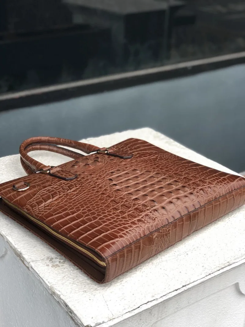 Neue Alligator Laptop Taschen Kuh Echt leder Herren Aktentasche Luxusmarke männliche Handtaschen Männer Messenger 14 Zoll Computer tasche