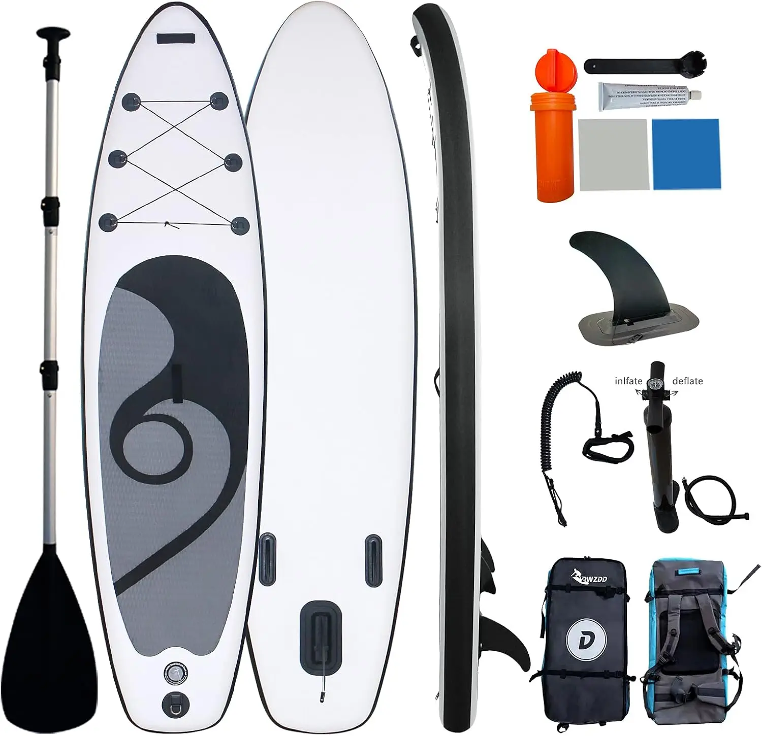 Inflatable Stand up Paddleboard for 2 Adults Men Women Kids,10.5 ft Blow up SUP Board Set for Beach,